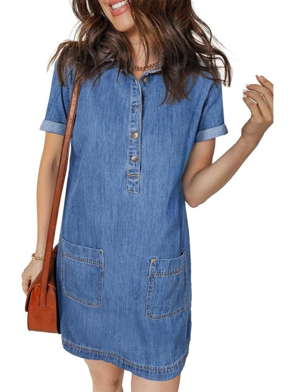Trendy Mini Denim Dress for Women | Casual A-Line Jean Dress | Fashionable